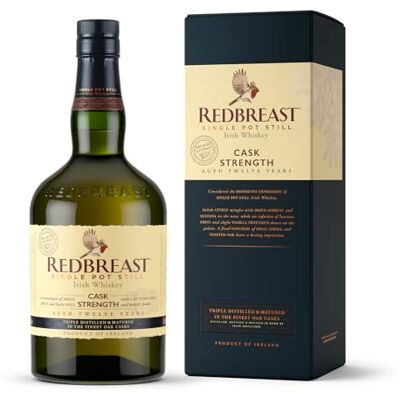 Redbreast Cask Strength Irish Whiskey, 57.5% ABV, 70cl with Giftbox Aged 12 Years, Single Pot Still, Signature Taste at Cask Strength, Rich Fruit & Oak Maturation, Spiced Finish, Gold Winner Redbreast Cask Strength Irish Whiskey, 57.5% ABV, 70cl with Giftbox Aged 12 Years, Single Pot Still, Signature Taste at Cask Strength, Rich Fruit & Oak Maturation, Spiced Finish, Gold Winner
