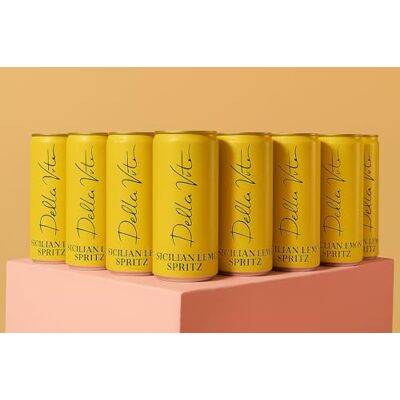 Della Vite Sicilian Lemon Spritz – 8 x 200ml Cans Citrus Ready to Drink Cocktail Italian Sparkling Wine & Lemon Canned Alcoholic Drinks with 10% ABV Della Vite Sicilian Lemon Spritz – 8 x 200ml Cans Citrus Ready to Drink Cocktail Italian Sparkling Wine & Lemon Canned Alcoholic Drinks with 10% ABV