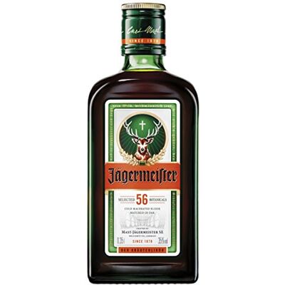 Jägermeister Herbal Liqueur 35cl 35% ABV German Liqueur Spirits 56 Herbs & Botanicals Best Served as an Ice Cold Shot Jägermeister Herbal Liqueur 35cl 35% ABV German Liqueur Spirits 56 Herbs & Botanicals Best Served as an Ice Cold Shot