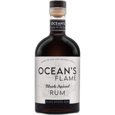 Oceans Flame Black Spiced Rum – 70 cl, 40% ABV – Bold Caribbean-Style Dark Rum with Vanilla, Cinnamon & Clove Spice, Perfect for Cocktails & Sipping Oceans Flame Black Spiced Rum – 70 cl, 40% ABV – Bold Caribbean-Style Dark Rum with Vanilla, Cinnamon & Clove Spice, Perfect for Cocktails & Sipping