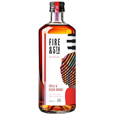 Fire & 5th Alcohol Free Spirit Alternative Non-Alcoholic Spirit Ideal for Non-Alcoholic Cocktails 700ml (Chilli & Blood Orange) Fire & 5th Alcohol Free Spirit Alternative Non-Alcoholic Spirit Ideal for Non-Alcoholic Cocktails 700ml (Chilli & Blood Orange)