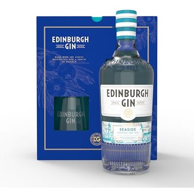Edinburgh Gin Seaside Gin with Two Glasses Gift Set 70cl 43% ABV Perfect for Gifting Award Winning Premium Gin Crafted with Citrus and Lavender for a Smooth Taste Edinburgh Gin Seaside Gin with Two Glasses Gift Set 70cl 43% ABV Perfect for Gifting Award Winning Premium Gin Crafted with Citrus and Lavender for a Smooth Taste