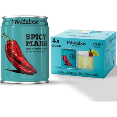 WHITEBOX COCKTAILS Single Serve Classic Spicy Margarita — Case Of 4 Cocktail Can Classic Full Strength Margarita Pre-mixed Cocktails Ready To Drink 4x100ml WHITEBOX COCKTAILS Single Serve Classic Spicy Margarita — Case Of 4 Cocktail Can Classic Full Strength Margarita Pre-mixed Cocktails Ready To Drink 4x100ml