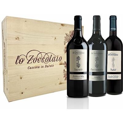 Lo Zoccolaio Wood Case Barbera D'Alba+Langhe Rosso+Langhe Nebbiolo Red Dry Wine Luxury Red Wine Gifts for Women Mum 3 x 750 ml Lo Zoccolaio Wood Case Barbera D'Alba+Langhe Rosso+Langhe Nebbiolo Red Dry Wine Luxury Red Wine Gifts for Women Mum 3 x 750 ml