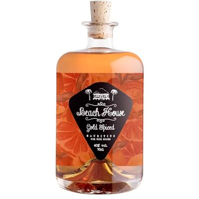 Beach House Gold Spiced Rum with natural flavours Distilled in Mauritius Blended and bottled in France 40% ABV 700ml Perfect for easy-to-make cocktails Beach House Gold Spiced Rum with natural flavours Distilled in Mauritius Blended and bottled in France 40% ABV 700ml Perfect for easy-to-make cocktails