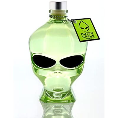 Gravity Drinks Outerspace Vodka Green Martian Alien Skull, 70cl, 40% ABV Fluorescent green alien-head bottle with five-times distilled corn vodka and spicy, zesty tasting notes Gravity Drinks Outerspace Vodka Green Martian Alien Skull, 70cl, 40% ABV Fluorescent green alien-head bottle with five-times distilled corn vodka and spicy, zesty tasting notes