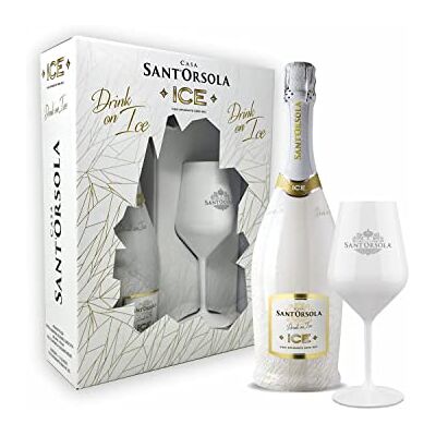 Sant'Orsola ICE Demi Sec Sparkling Wine + Glass Gift Pack Luxury Sparkling Wine Gifts for Women Mum 1 x 750 ml Sant'Orsola ICE Demi Sec Sparkling Wine + Glass Gift Pack Luxury Sparkling Wine Gifts for Women Mum 1 x 750 ml