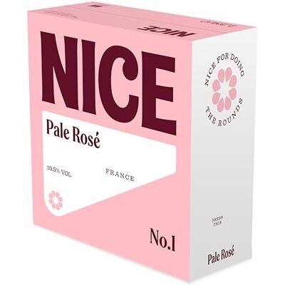 NICE Pale Rosé, Wine Box, Dry, Pale, French Rosé from Languedoc, Hint of Strawberry, 1 x 2.25L Boxed Wine NICE Pale Rosé, Wine Box, Dry, Pale, French Rosé from Languedoc, Hint of Strawberry, 1 x 2.25L Boxed Wine