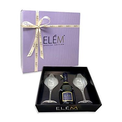 ELÈM Prosecco Valdobbiadene D.O.C.G. Superiore Sparkling White Wine + 2 Glasses Gift Pack Luxury Sparkling Wine Gifts for Women Mum- 1 x 750 ml ELÈM Prosecco Valdobbiadene D.O.C.G. Superiore Sparkling White Wine + 2 Glasses Gift Pack Luxury Sparkling Wine Gifts for Women Mum- 1 x 750 ml