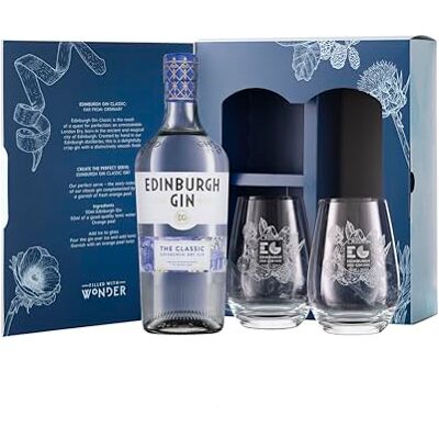 Edinburgh Gin Classic Gin with Two Glasses Gift Set 70cl Amazon Exclusive 43% ABV Perfect for Gifting Award Winning Premium Gin Crafted with Citrus and Lavender for a Smooth Taste Edinburgh Gin Classic Gin with Two Glasses Gift Set 70cl Amazon Exclusive 43% ABV Perfect for Gifting Award Winning Premium Gin Crafted with Citrus and Lavender for a Smooth Taste