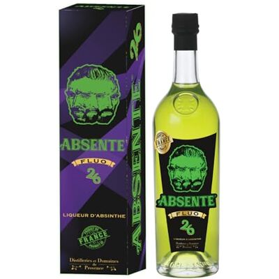 Absente Fluo 26° Absinthe Liqueur 26% ABV Low Alcohol Absinthe Liqueur 70cl Ready to Drink Produced by Distilleries et Domaines de Provence Shot Drinks Absente Fluo 26° Absinthe Liqueur 26% ABV Low Alcohol Absinthe Liqueur 70cl Ready to Drink Produced by Distilleries et Domaines de Provence Shot Drinks