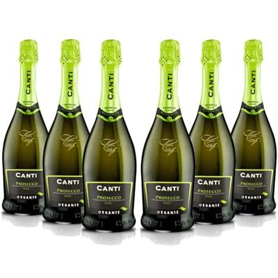 Canti Prosecco D.O.C. Sparkling Extra Dry Millesimato, Organic Wine 11%, Italian Glera Grape Variety from Veneto, Sweet and Fresh Taste, 6x750 ml Canti Prosecco D.O.C. Sparkling Extra Dry Millesimato, Organic Wine 11%, Italian Glera Grape Variety from Veneto, Sweet and Fresh Taste, 6x750 ml