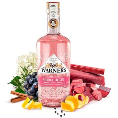 Warner's Distillery Warner’s Rhubarb Gin 70cl, Premium Fruit Gin, Flavoured Gin, Great for Gin Gifts, Naturally Pink Gin With Real Rhubarb Juice, Ideal For Gin Based Cocktails inc. Gin & Tonic, Tom Collins, or a Martini Warner's Distillery Warner’s Rhubarb Gin 70cl, Premium Fruit Gin, Flavoured Gin, Great for Gin Gifts, Naturally Pink Gin With Real Rhubarb Juice, Ideal For Gin Based Cocktails inc. Gin & Tonic, Tom Collins, or a Martini