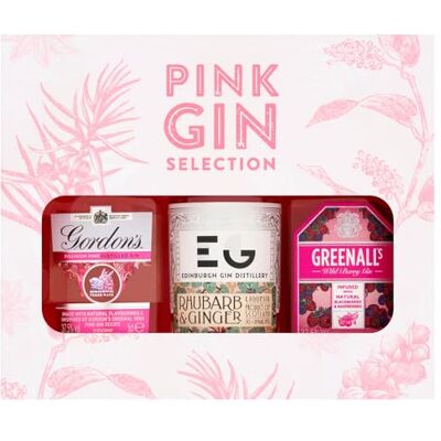 Blue Tree Pink Gin Gift Set – 3 x 5cl Miniature Gins: Gordon’s Pink 37.5% ABV, Edinburgh Rhubarb & Ginger 20% ABV & Greenall’s Wild Berry 37.5% ABV – Gin Selection Set by Gifts Blue Tree Pink Gin Gift Set – 3 x 5cl Miniature Gins: Gordon’s Pink 37.5% ABV, Edinburgh Rhubarb & Ginger 20% ABV & Greenall’s Wild Berry 37.5% ABV – Gin Selection Set by Gifts