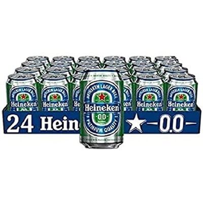 Heineken 0.0 Alcohol Free Beer Cans, 24 x 330 ml,packaging may vary Heineken 0.0 Alcohol Free Beer Cans, 24 x 330 ml,packaging may vary