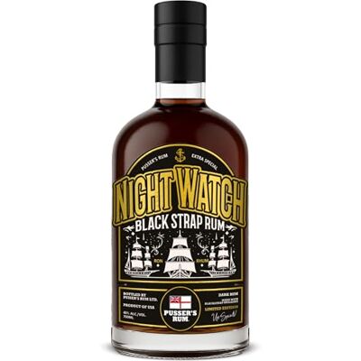 Pusser's Rum Night Watch Black Strap Rum. Limited Edition. 40% ABV, 70cl Pusser's Rum Night Watch Black Strap Rum. Limited Edition. 40% ABV, 70cl