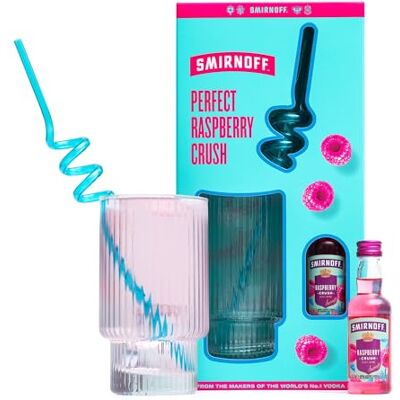 BEAMS INTERNATIONAL Smirnoff Vodka Gift Set Flavoured Alcohol Miniature Set, 1 x 50ml Smirnoff Raspberry Crush, Branded Glass & Straw Mini Gift Sets, Raspberry Vodka Gifts for Men and Women, Birthday, Fathers Day BEAMS INTERNATIONAL Smirnoff Vodka Gift Set Flavoured Alcohol Miniature Set, 1 x 50ml Smirnoff Raspberry Crush, Branded Glass & Straw Mini Gift Sets, Raspberry Vodka Gifts for Men and Women, Birthday, Fathers Day