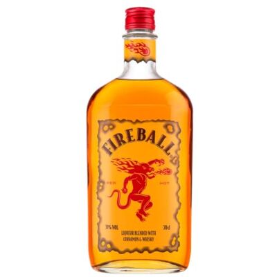 FIREBALL Cinnamon Whisky Liqueur, 70cl, 33% ABV, America's #1 Shot Brand Canadian Whisky with Real Cinnamon, Spicy Flavour, Ideal for Shots, Mixed Drinks & Cocktails, for Pre-Drinks and Parties FIREBALL Cinnamon Whisky Liqueur, 70cl, 33% ABV, America's #1 Shot Brand Canadian Whisky with Real Cinnamon, Spicy Flavour, Ideal for Shots, Mixed Drinks & Cocktails, for Pre-Drinks and Parties