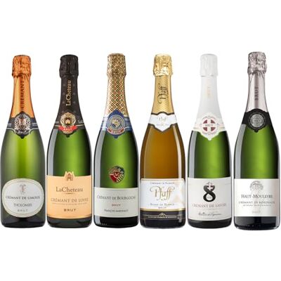 La Grande Vinothèque Collection French Cremant, 6 Bottle Assortment of French Sparkling Wines Traditional Method: Alsace, Loire, Savoie, Bordeaux, Burgundy, Limoux (6 x 0.75L) La Grande Vinothèque Collection French Cremant, 6 Bottle Assortment of French Sparkling Wines Traditional Method: Alsace, Loire, Savoie, Bordeaux, Burgundy, Limoux (6 x 0.75L)
