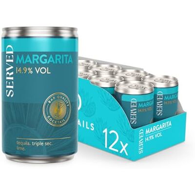 SERVED Margarita 125ml, 14.9% ABV, Premium Quality, Bar Strength, Pre-Mixed & Ready To Drink, 12 x 125ml Cans SERVED Margarita 125ml, 14.9% ABV, Premium Quality, Bar Strength, Pre-Mixed & Ready To Drink, 12 x 125ml Cans