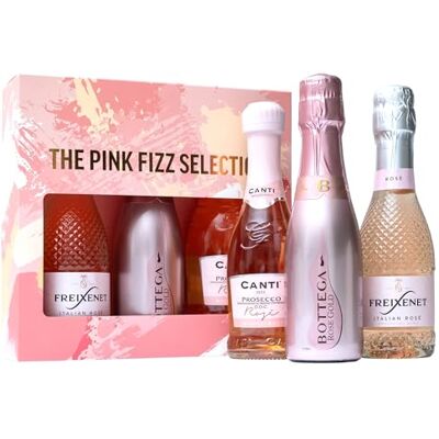 BEAMS INTERNATIONAL Trio Pink Fizz Selection Prosecco Gift Set, Bottega DOC, Freixenet Italian Sparkling, Canti Rose, 3x 200 ml Luxury Sparkling Wine Prosecco Gifts for Women, Ladies, Mum Gifts, Birthday BEAMS INTERNATIONAL Trio Pink Fizz Selection Prosecco Gift Set, Bottega DOC, Freixenet Italian Sparkling, Canti Rose, 3x 200 ml Luxury Sparkling Wine Prosecco Gifts for Women, Ladies, Mum Gifts, Birthday