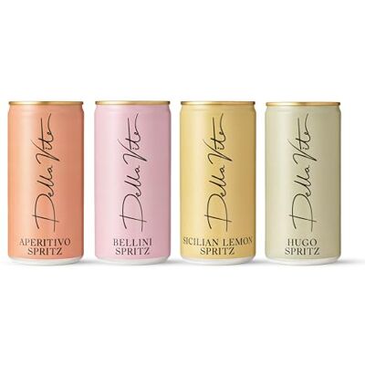 Della Vite Spritz Taster Pack – 8 x 200ml Cans Mixed Flavours: Aperitivo, Lemon, Hugo, Bellini Ready to Drink Canned Cocktails Sparkling Wine Drinks Della Vite Spritz Taster Pack – 8 x 200ml Cans Mixed Flavours: Aperitivo, Lemon, Hugo, Bellini Ready to Drink Canned Cocktails Sparkling Wine Drinks