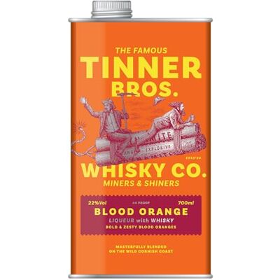 TINNER BROS Blood Orange Whisky Liqueur 22% abv 70cl TINNER BROS Blood Orange Whisky Liqueur 22% abv 70cl