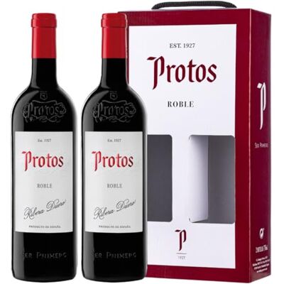Protos Roble, Tempranillo Spanish Red Wine, Gift set box, Ribera del Duero, 2 bottles x 75cl Protos Roble, Tempranillo Spanish Red Wine, Gift set box, Ribera del Duero, 2 bottles x 75cl