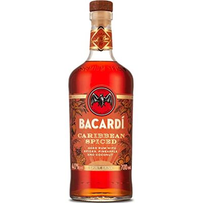 Bacardi BACARDÍ Caribbean Spiced, 40% vol., 70cl / 700ml, Premium Blend of Aged Rum, Spices, Coconut and Pineapple, Ideal for Making Tropical Cocktails Bacardi BACARDÍ Caribbean Spiced, 40% vol., 70cl / 700ml, Premium Blend of Aged Rum, Spices, Coconut and Pineapple, Ideal for Making Tropical Cocktails