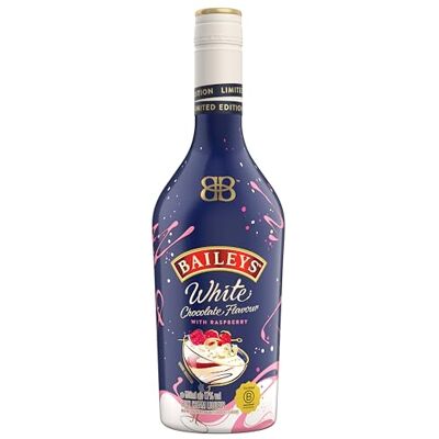 Baileys White Chocolate Flavour with Raspberry Liqueur 17% vol 50cl Blend of Irish Cream White Chocolate Flavour & Sweet Tartness of Raspberries Enjoy Over Ice or in Cocktails Baileys White Chocolate Flavour with Raspberry Liqueur 17% vol 50cl Blend of Irish Cream White Chocolate Flavour & Sweet Tartness of Raspberries Enjoy Over Ice or in Cocktails
