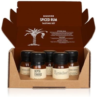 Drinks by the Dram Spiced Rum Discovery Set 5 x 3cl Drams of Premium Craft Spirits Gift Set with Assorted Spiced Rums from Across the Globe Drinks by the Dram Spiced Rum Discovery Set 5 x 3cl Drams of Premium Craft Spirits Gift Set with Assorted Spiced Rums from Across the Globe