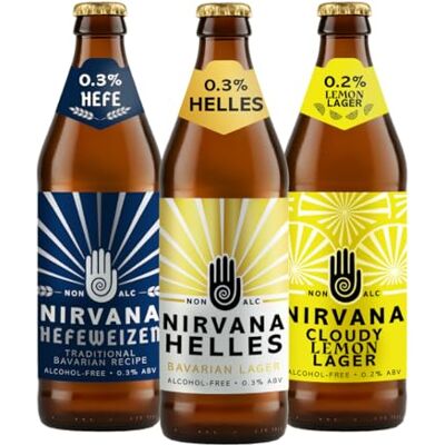 Nirvana Brewery Nirvana Bavarian Hamper, 0.3% ABV, 12 x 500ml Craft Lager and Ale, Traditional German Style, Low Calorie, Vegan, Beer Gift Set Hamper Alcohol Free Nirvana Brewery Nirvana Bavarian Hamper, 0.3% ABV, 12 x 500ml Craft Lager and Ale, Traditional German Style, Low Calorie, Vegan, Beer Gift Set Hamper Alcohol Free