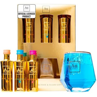 BEAMS INTERNATIONAL Au Vodka Gift Set, Blue Raspberry, Peach & Pink Lemonade, 3 x 5 cl BEAMS INTERNATIONAL Au Vodka Gift Set, Blue Raspberry, Peach & Pink Lemonade, 3 x 5 cl