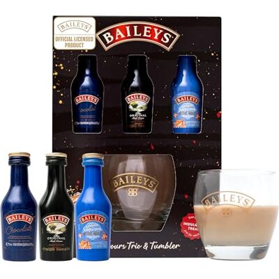 BEAMS INTERNATIONAL Baileys Gift Set Original Irish Cream Liqueur, Chocolate, Toffee Popcorn x3 Alcohol Miniatures 5cl Bottles and Glass Birthday Alcohol Gift Sets for Women, Men, Mum Gifts for Birthday BEAMS INTERNATIONAL Baileys Gift Set Original Irish Cream Liqueur, Chocolate, Toffee Popcorn x3 Alcohol Miniatures 5cl Bottles and Glass Birthday Alcohol Gift Sets for Women, Men, Mum Gifts for Birthday