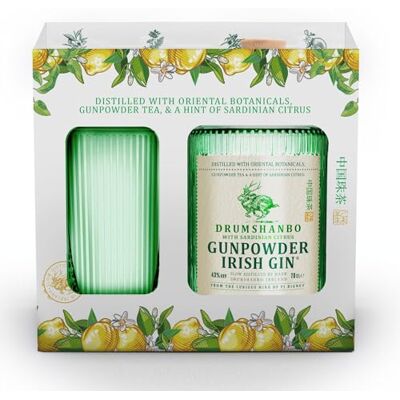Drumshanbo Gunpowder Sardinian Citrus Gin Glass Pack 70cl 43% vol Drumshanbo Gunpowder Sardinian Citrus Gin Glass Pack 70cl 43% vol