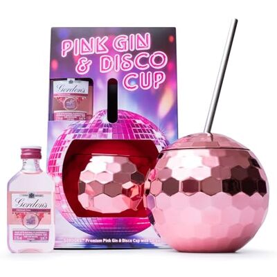 BEAMS INTERNATIONAL Pink Gin Gift Set Gin Gifts for Women, Includes Gordon's Pink Alcohol Miniature, Disco Ball Cup & Metal Straw Flavoured Gins for Her, Alcohol Gift Set, Birthday Womens Gifts BEAMS INTERNATIONAL Pink Gin Gift Set Gin Gifts for Women, Includes Gordon's Pink Alcohol Miniature, Disco Ball Cup & Metal Straw Flavoured Gins for Her, Alcohol Gift Set, Birthday Womens Gifts