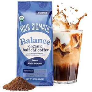 Four Sigmatic Organic Balance Adaptogen Ground Coffee Medium Roast USDA Organic, Fair Trade Coffee with Ashwagandha, Chaga Mushroom, Eleuthero and Tulsi Focus and Energy Boosting Coffee 12oz Bag Four Sigmatic Organic Balance Adaptogen Ground Coffee Medium Roast USDA Organic, Fair Trade Coffee with Ashwagandha, Chaga Mushroom, Eleuthero and Tulsi Focus and Energy Boosting Coffee 12oz Bag
