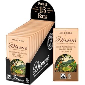 Divine Dark Chocolate with Hazelnut Truffle 15 x 90g Bars – Fairtrade Dark Chocolate – Smooth Hazelnut Truffle Filling – Ethical Premium Chocolate Divine Dark Chocolate with Hazelnut Truffle 15 x 90g Bars – Fairtrade Dark Chocolate – Smooth Hazelnut Truffle Filling – Ethical Premium Chocolate