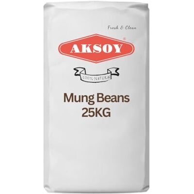 AKSOY Premium Quality Mung Beans (Green Beans) 25KG Rich in Protein, Fiber & Essential Nutrients – Perfect for Soups, Salads, Curries & Healthy Vegan Meals AKSOY Premium Quality Mung Beans (Green Beans) 25KG Rich in Protein, Fiber & Essential Nutrients – Perfect for Soups, Salads, Curries & Healthy Vegan Meals