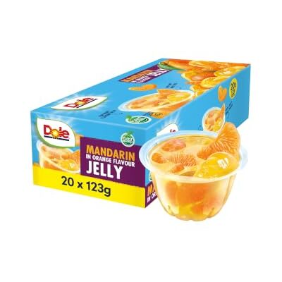 Dole Mandarin in Orange Jelly, 20 Pots, Jelly with Real Fruit Pieces Dole Mandarin in Orange Jelly, 20 Pots, Jelly with Real Fruit Pieces