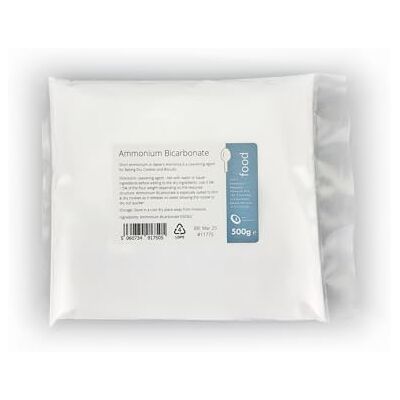 Intralabs Ammonium Bicarbonate 500g Food Grade Leavening Agent E503 Intralabs Ammonium Bicarbonate 500g Food Grade Leavening Agent E503