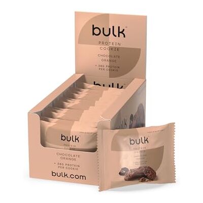 BULK POWDERS Bulk High Protein Cookie, Chocolate Orange, Pack of 12 BULK POWDERS Bulk High Protein Cookie, Chocolate Orange, Pack of 12