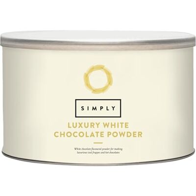 Simply Luxury White Hot Chocolate, Hot Chocolate Powder for Smooth & Creamy Beverage, Suitable for Vegetarians, Halal & Nut-Free, 1kg Simply Luxury White Hot Chocolate, Hot Chocolate Powder for Smooth & Creamy Beverage, Suitable for Vegetarians, Halal & Nut-Free, 1kg