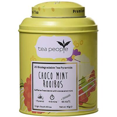 Tea People Choco Mint Rooibos, 20 Tea Pyramids in Tin Caddy Tea People Choco Mint Rooibos, 20 Tea Pyramids in Tin Caddy