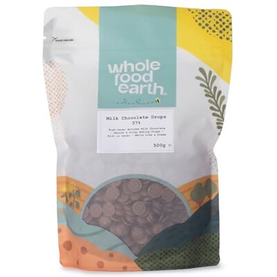 Wholefood Earth Milk Chocolate Drops 37% 500g 37% Cocoa Baking Snacking Wholefood Earth Milk Chocolate Drops 37% 500g 37% Cocoa Baking Snacking