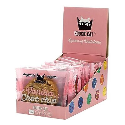 Kookie Cat Vanilla Choc Chip Individually Wrapped Vegan Cookies, Gluten Free, Soy Free, Bio and Organic, Cashew & Oat 12 x 50g Kookie Cat Vanilla Choc Chip Individually Wrapped Vegan Cookies, Gluten Free, Soy Free, Bio and Organic, Cashew & Oat 12 x 50g