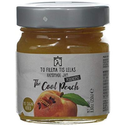 To Filema Tis Lelas Handmade No Added Sugar Jam The Cool Peach, Pack of 2 x 240g (480g Total) 75% Greek Fruit Vegan, Gluten Free, Preservative Free Artisan Peach Marmalade To Filema Tis Lelas Handmade No Added Sugar Jam The Cool Peach, Pack of 2 x 240g (480g Total) 75% Greek Fruit Vegan, Gluten Free, Preservative Free Artisan Peach Marmalade