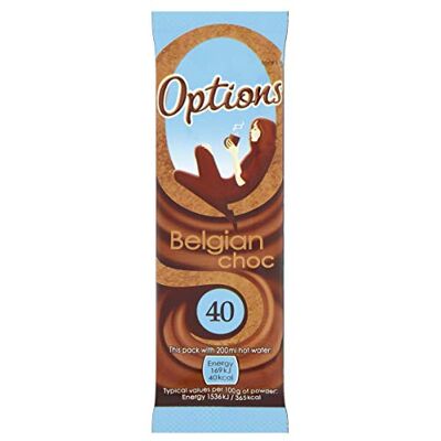 Options Belgian Hot Chocolate Sachet, 30 x 11g Options Belgian Hot Chocolate Sachet, 30 x 11g