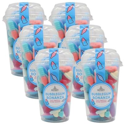 Bonds of London Bubblegum Bonanza Pick 'N' Mix Sweet Cups, Retro Jelly Sweets & Flying Saucers, 255 g (Pack of 6) Bonds of London Bubblegum Bonanza Pick 'N' Mix Sweet Cups, Retro Jelly Sweets & Flying Saucers, 255 g (Pack of 6)