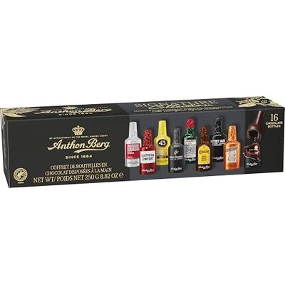 Anthon Berg 16 Chocolate Liqueurs, Famous Spirits with a Delicious Liquid Filling, 250 g (Pack of 1) Anthon Berg 16 Chocolate Liqueurs, Famous Spirits with a Delicious Liquid Filling, 250 g (Pack of 1)